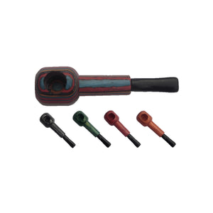 Wooden Pipe ROUNDED RAINBOW (Design C.)