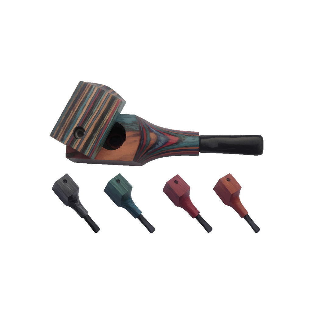 Wooden Pipe W/ COVER RED (Design A.)